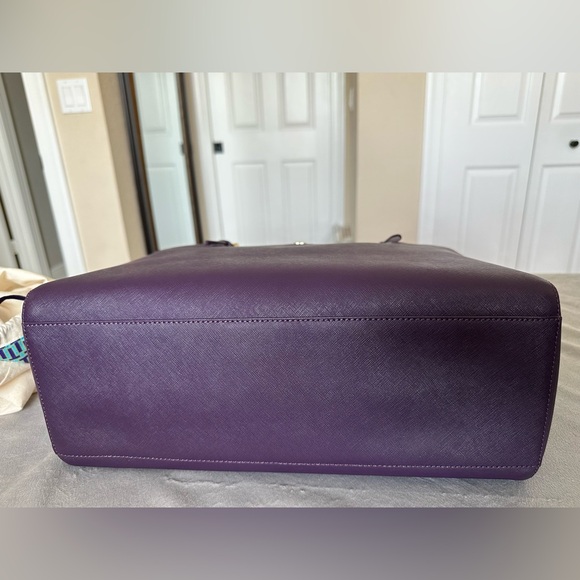 Tory Burch York Buckle Tote in Purple Iris - Picture 4 of 16